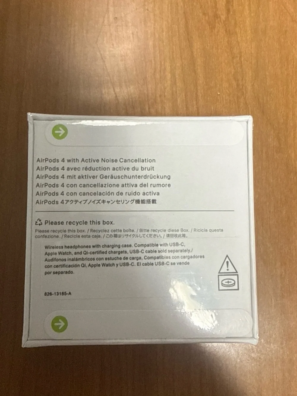 Apple AirPods 4 Box Back Panel in White and Black